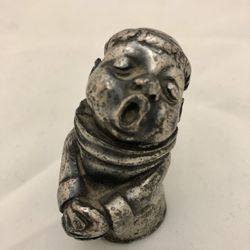 Vintage Peltro Italy Pewter Singing Monk Figure paperweight signed