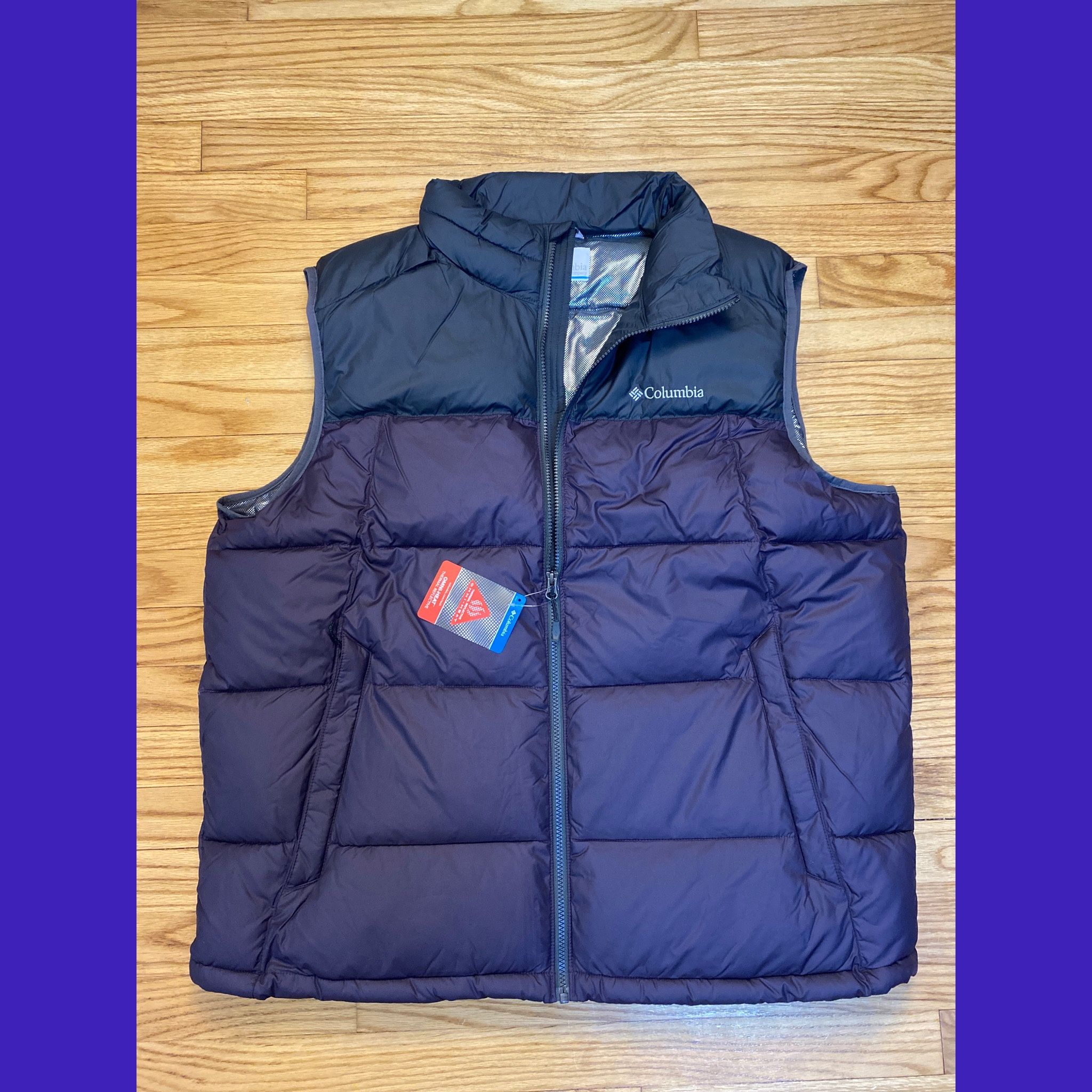 Columbia Men's Pike Lake Vest - Dark Purple & Black New Sz XL-TG (tall)