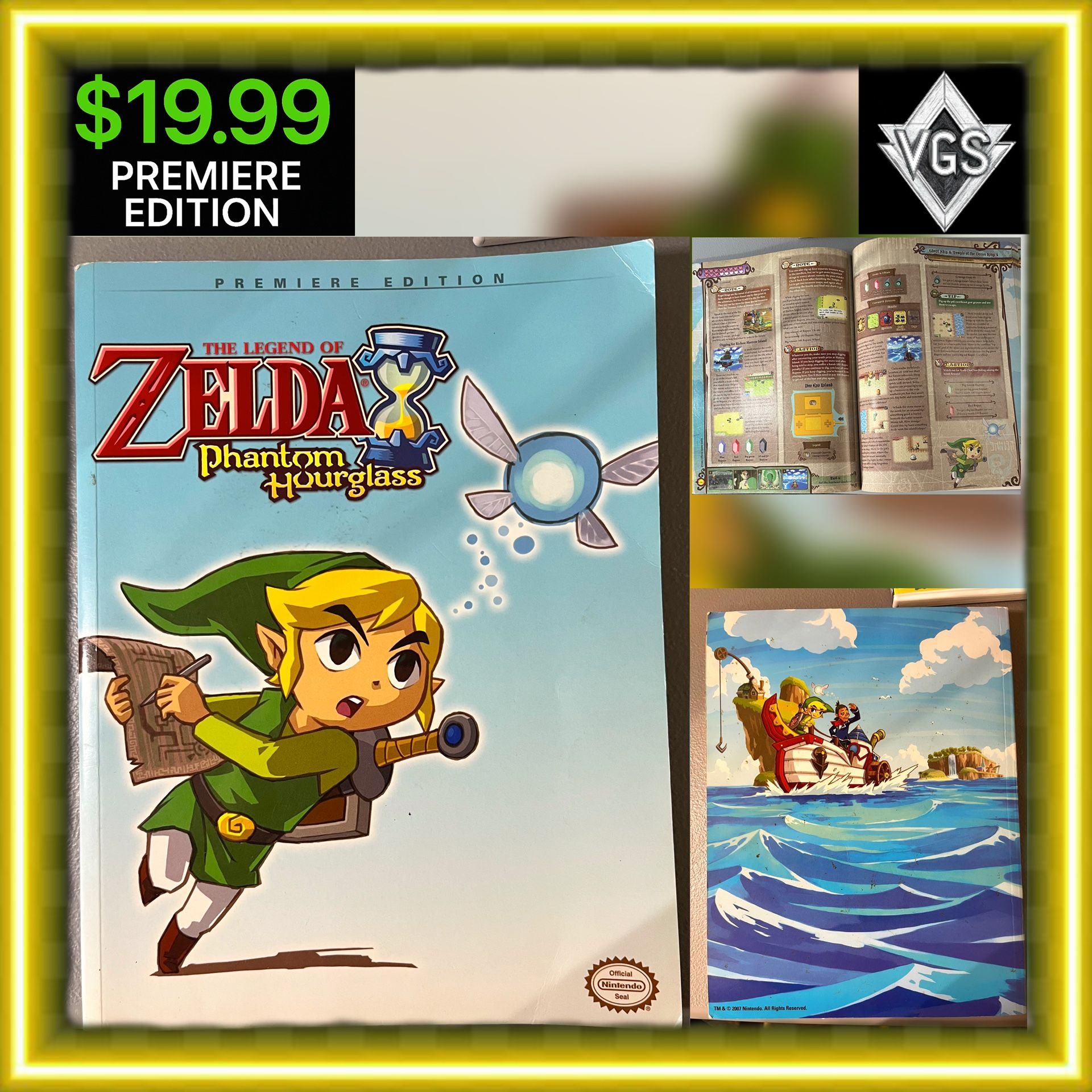 *RARE* The Legend of Zelda Phantom Hourglass (Premiere Edition Strategy Guide Poster)