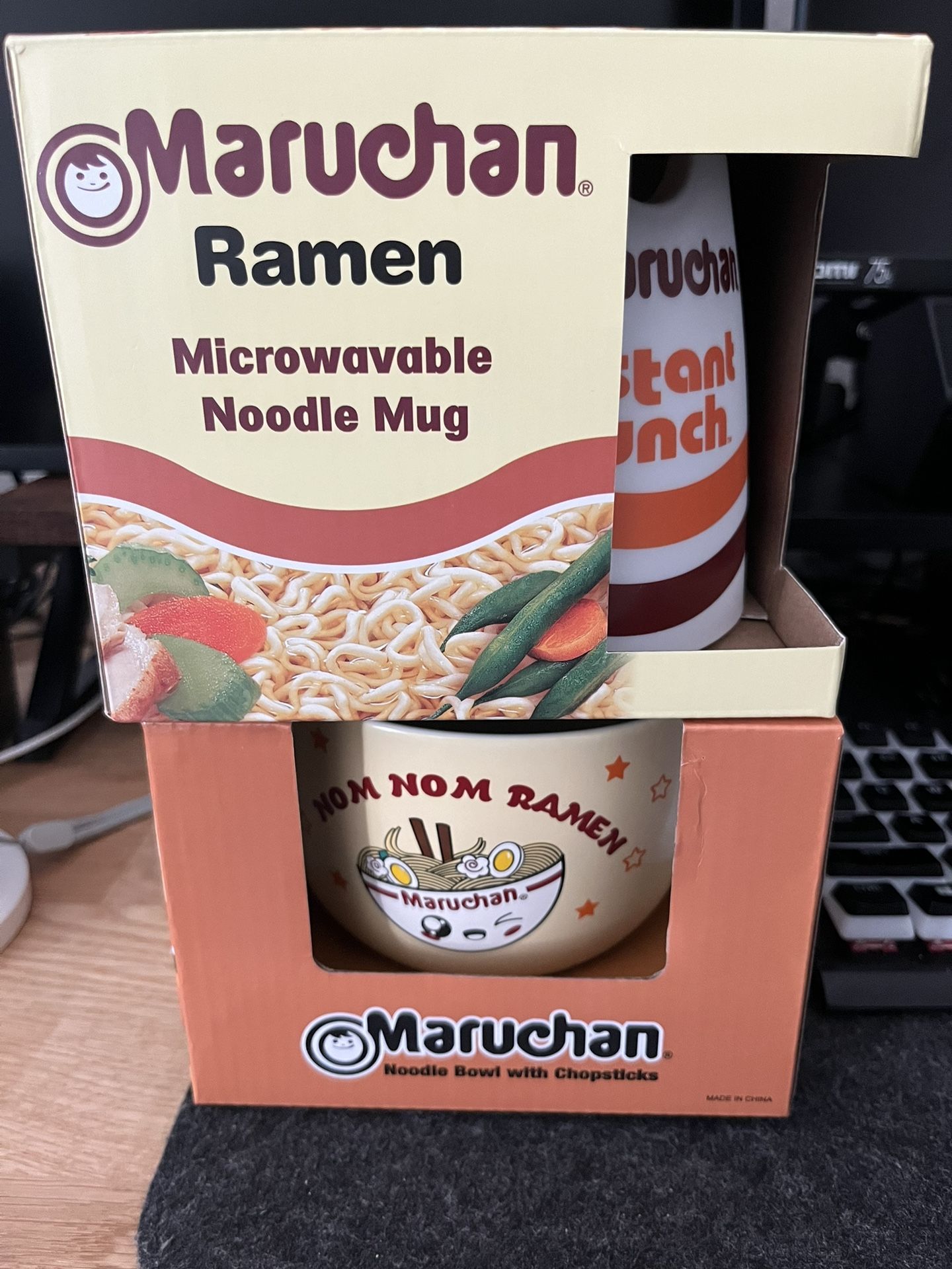 Maruchan Nom Nom Ramen Noodle Bowl with Chopsticks + Ramen Microwaveable Mug