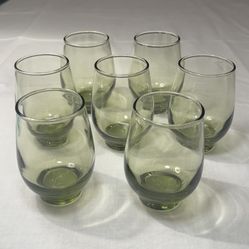 Vintage Green Juice Glasses 