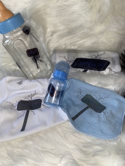 Customized Baby girl or boy gift set with baby bottle bank