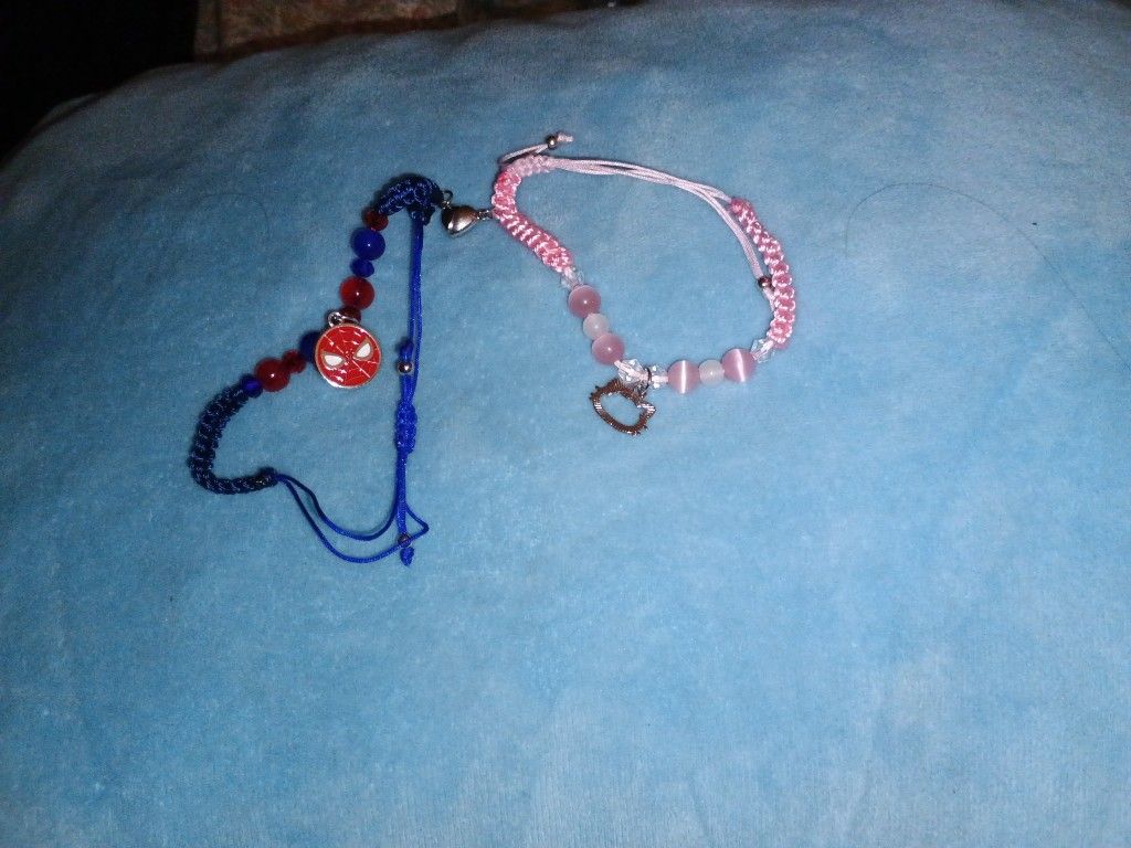 Spiderman and hello kitty friendship bracelets