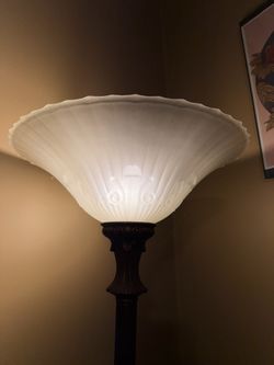 Vintage Heavy Frosted Glass Lamp