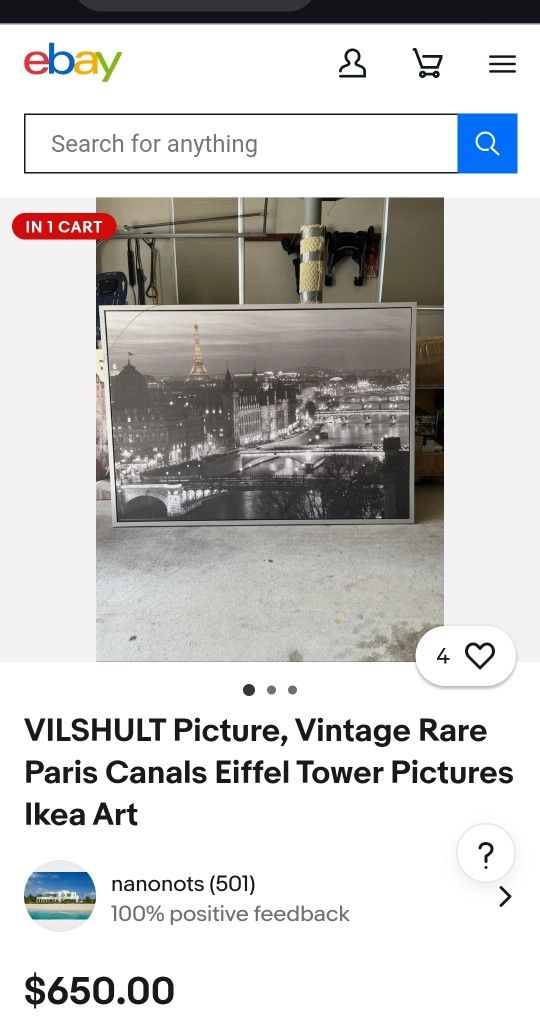 Paris Skyline Canvas - Vilshult