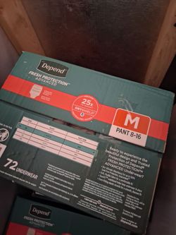 Available! 8 boxes and 1/2 Depends! Must Go! VALUE AT AROUND $45 a box