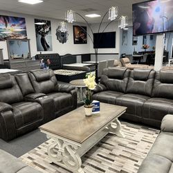 2PC Brown Sofa & Loveseat 