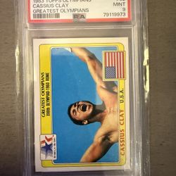 PSA 9 Cassius Clay 1983 Topps Olympians #92 Muhammad Ali MINT Rare Olympic Gold