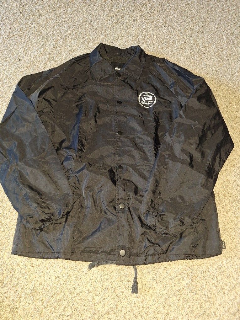 Vans Black Nylon Button Jacket