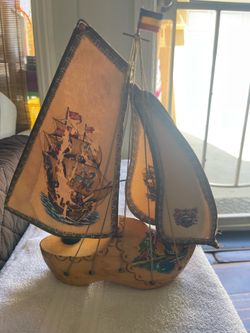 Vintage Dutch Wooden Shoe Lamp
