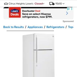 GE 17.5-cu ft Standard-Depth 28-in Wide Top-Freezer Refrigerator ( White )