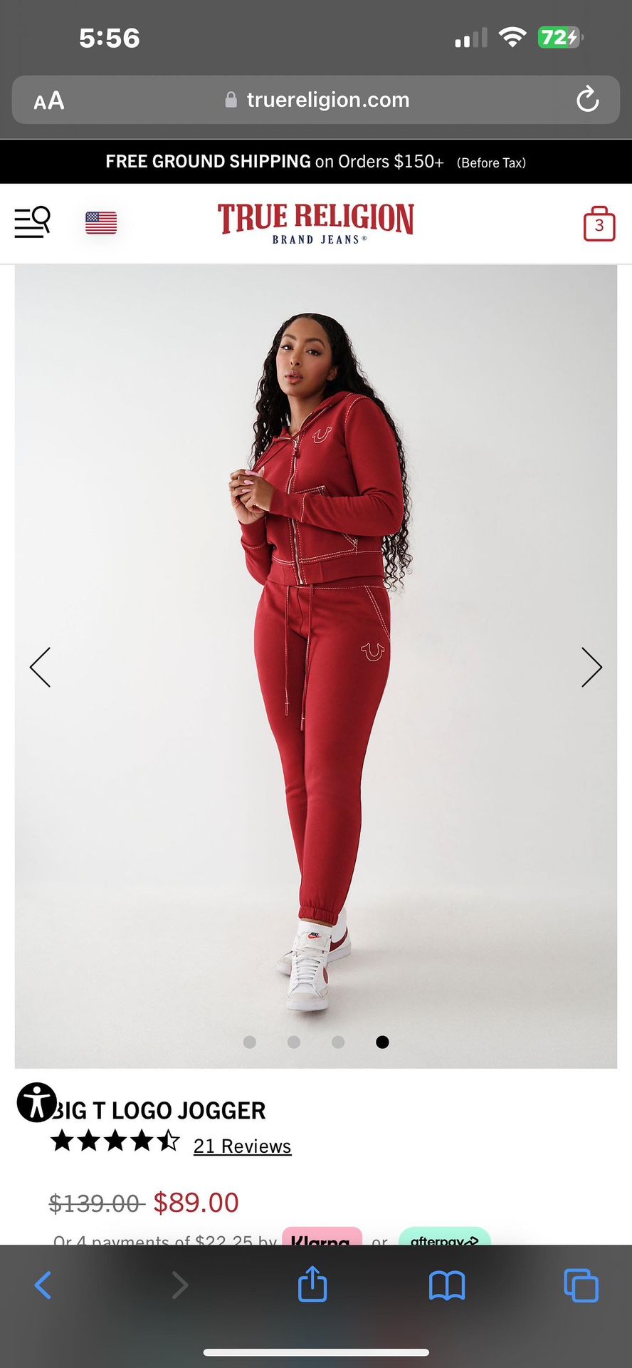 True Religion Zip T Logo Stitch Sweatsuit