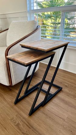 Nesting Z-Shape Side Tables Set of 2