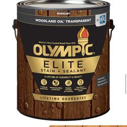 Olympic Elite Mahogany Woodland Transparent Stain & Sealer 1 Gal - New - Oil-Based, Advanced