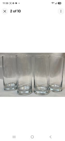 Set of 4 Clear Glass Highball Tumblers