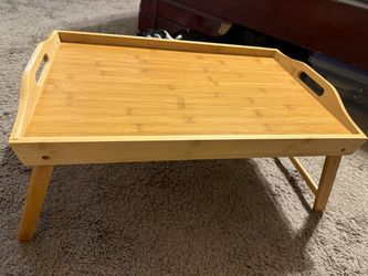Bamboo Bed Tray Table with Folding Legs