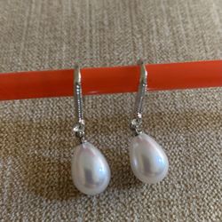Imitation Water Drop Shaped Pearl Earrings 