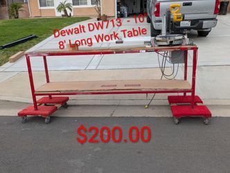Dewalt DW714 miter Saw On A 8' Long Work Table