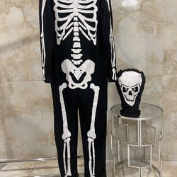 Men’s Adult Full Skeleton Halloween Costume New Size Large