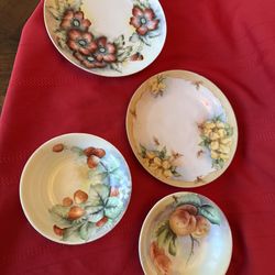 64 pieces of Antique flowered variety of flower dishes
