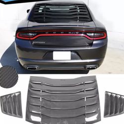 Fits 11-22 Dodge Charger Side Window Scoop Louver & Rear Cover PP CFL