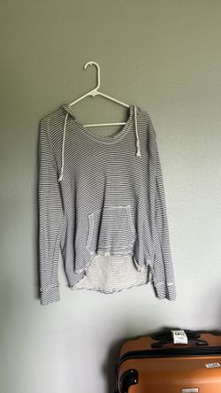 Womens Navy Blue Stripped Hoodie 