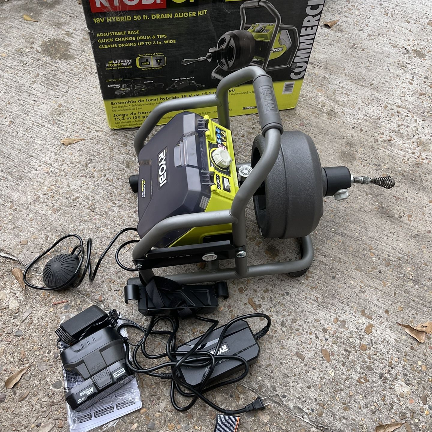 Ryobi 18v sale hybrid drain auger