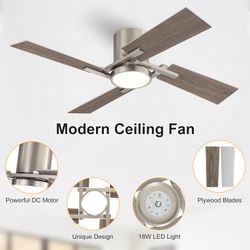 Flush Mount Ceiling Fan with Light