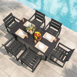 Outdoor Dining Table And Chairs Set (7pc)
