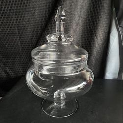 GLASS APOTHECARY JAR H-13.5" D-11" CANDY BUFFET CANISTER