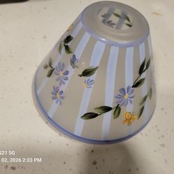Yankee Candle And Frosty Glass Hand Painted  Glass Candle Cover