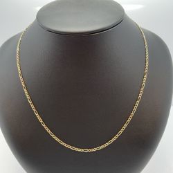 14K Figaro Twotone Chain.