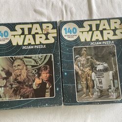 Pair Of 1977 Kenner Star Wars 140 Pc Puzzles