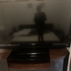 55” TV And  Tv Stand With Fire Place 