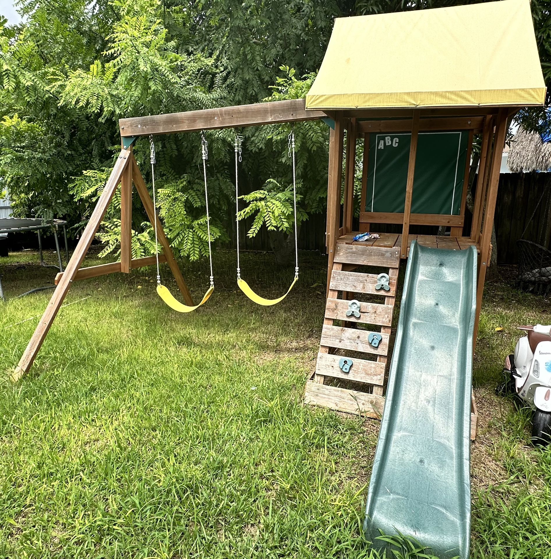 Playground Swing Set With Sand Pit 