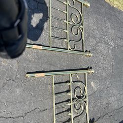 Brass style headboard and footboard for a twin bed