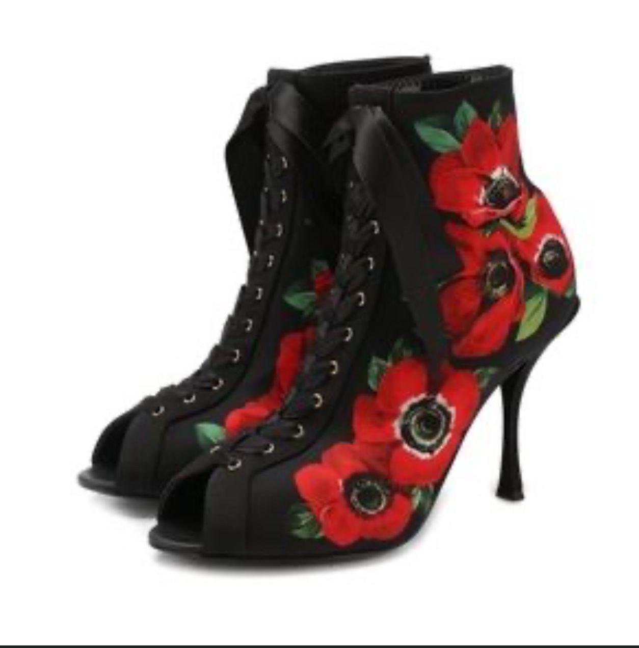 Dolce & Gabanna Floral print peeptoe bootie size 6
