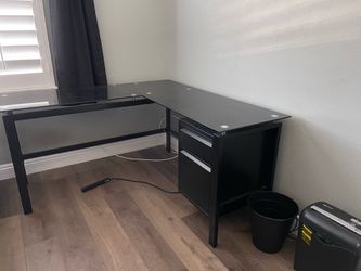 Glass top desk