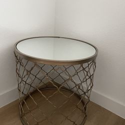 Gold Glass Side Table