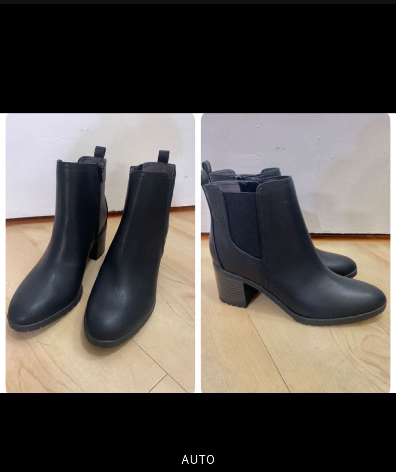 Lifestride Booties Boots Black Almond Toe Shoes Heels Size 8