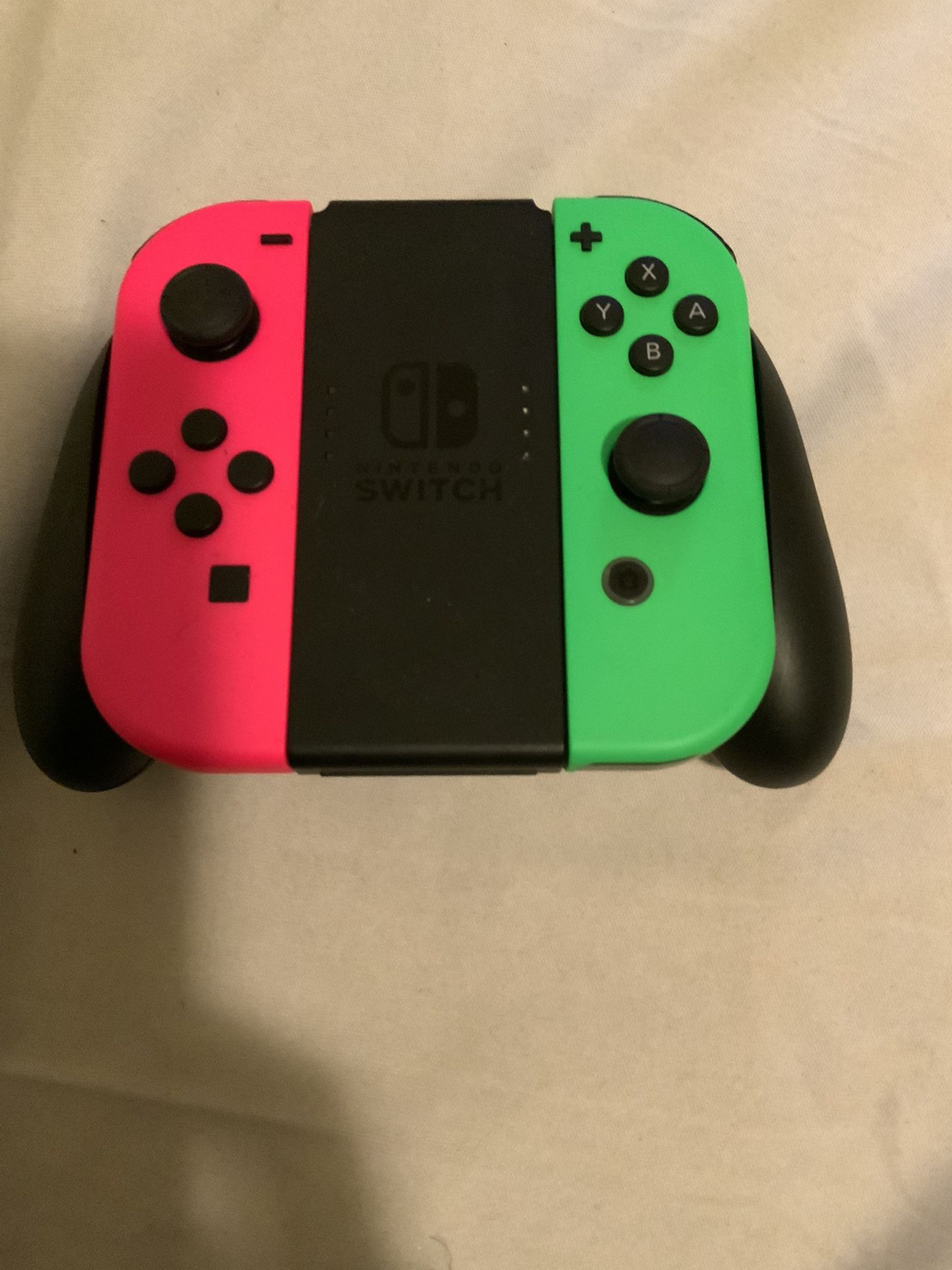 Nintendo Switch Joy-Con OEM Authentic Controller Neon Green Pink w comfort grip