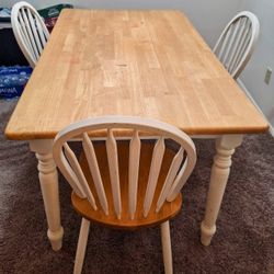 Wood Table/4 Chairs Solid