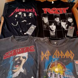 Vintage 80's Original Rock Concert Tour Shirts Lot Of #4