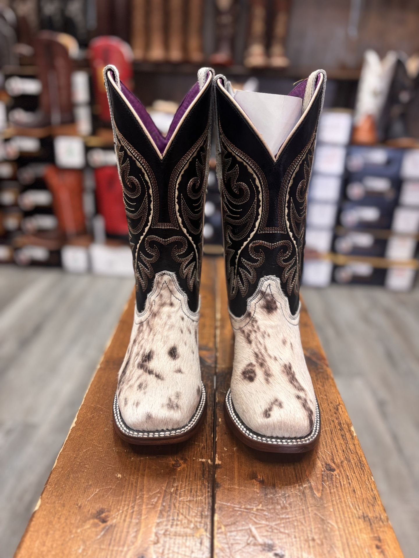 cowhide boots