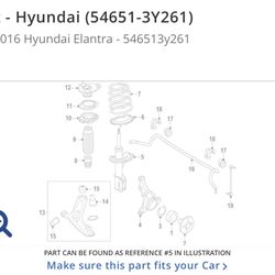 2014-16 Genuine Hyundai OEM Front Left-Hand Suspension Strut Assembly