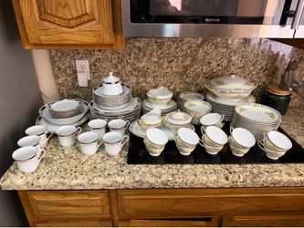 Huge Fine China Lot - 2 Beautiful Sets (Vintage Meito & Crown Ming)