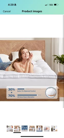 DLORE King Mattress Topper, Thick Pillow Top Pad for Back Pain Relief, Cooling Soft Mattress Cover with Deep Pockets 6-18 inch