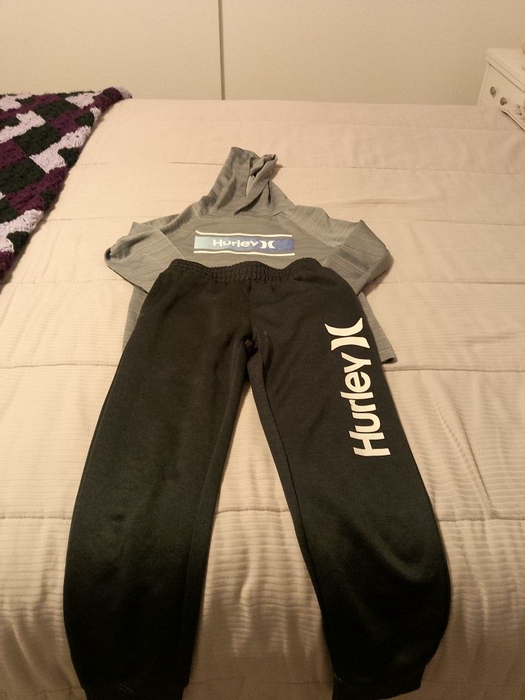 Boy's Hurley Gray Hoodie and Pants Size S
