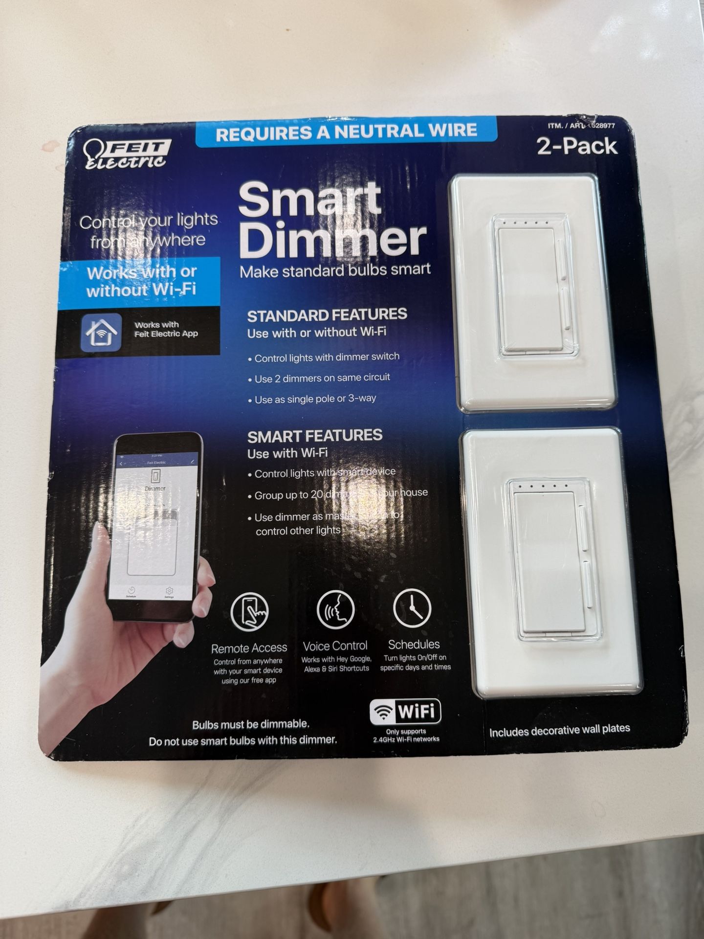 Feit Electric Smart Dimmer Light Switch 2 Pack