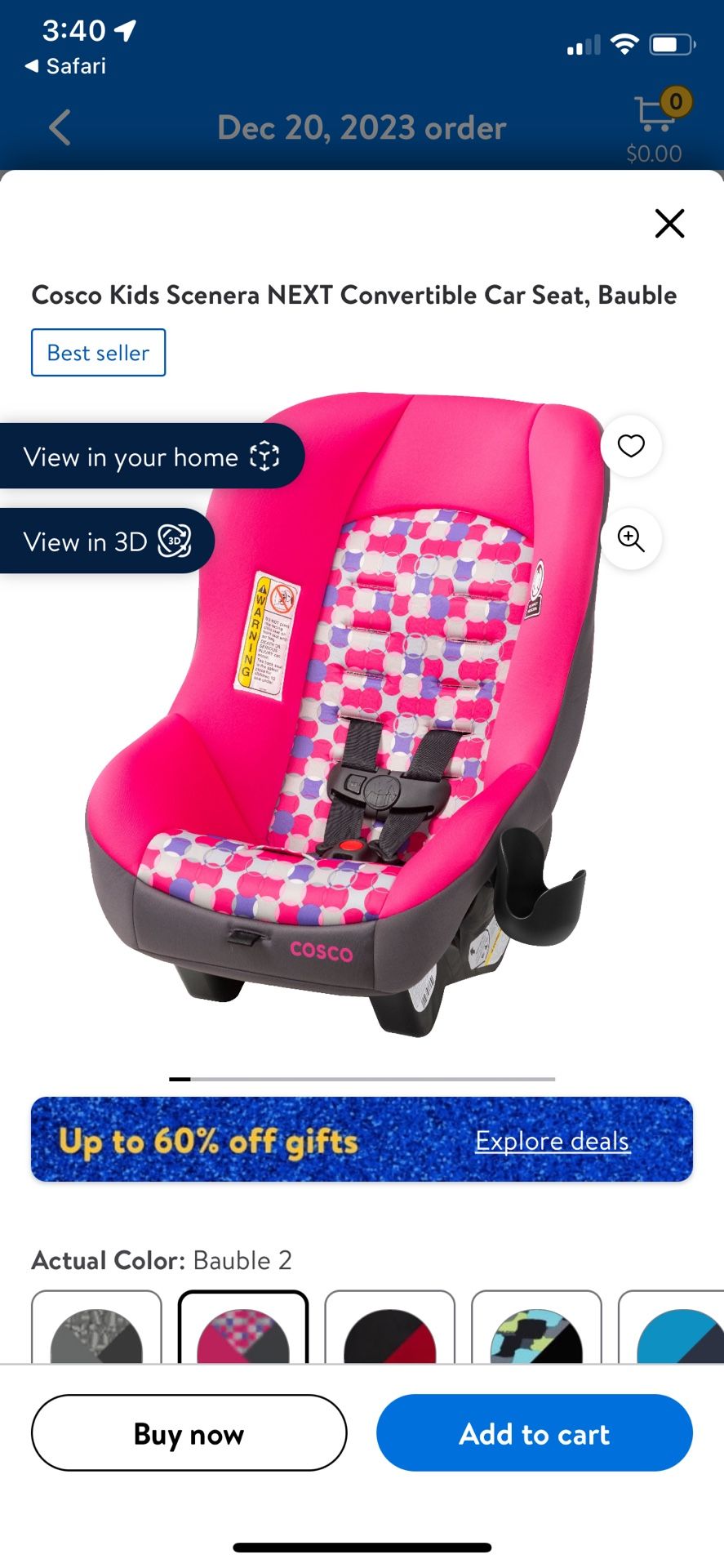  Cosco Scenera Convertible Car seat 